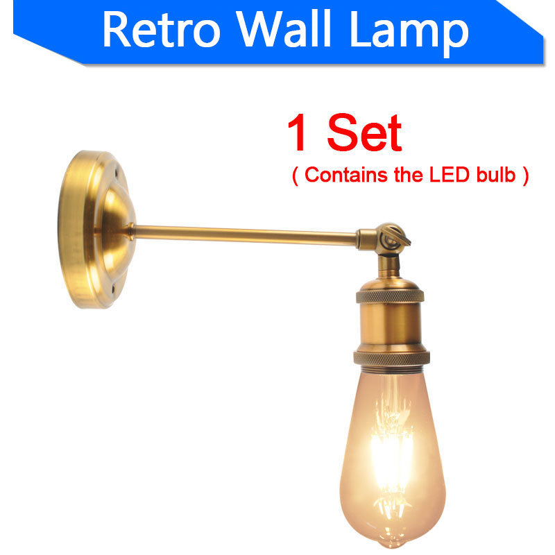 Wall Lamp Loft Wall Light E27 LED Edison Bulb ST64 110v 220v Vintage Loft Adjustable Industrial Metal Wall Light Sconce Lamp