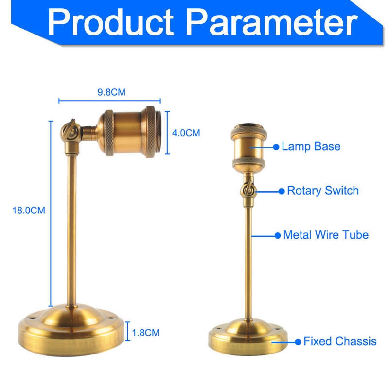 Wall Lamp Loft Wall Light E27 LED Edison Bulb ST64 110v 220v Vintage Loft Adjustable Industrial Metal Wall Light Sconce Lamp