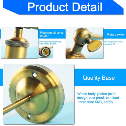 Wall Lamp Loft Wall Light E27 LED Edison Bulb ST64 110v 220v Vintage Loft Adjustable Industrial Metal Wall Light Sconce Lamp