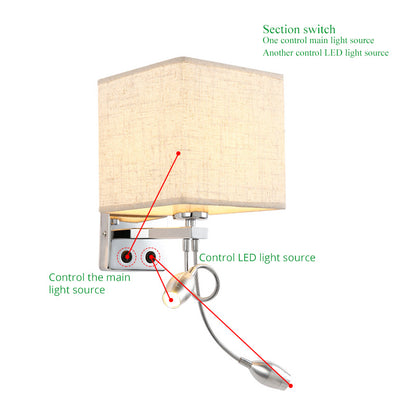 Wall Lamp Sconce Switch Stairs Light Luminaires Fixture E27 Bulb Bedroom Decor Bathroom Modern Bedside Lighting Wall Mounted