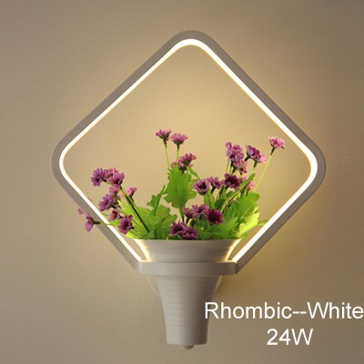 Wall Lamps white black color LED indoor art flower basket  for living room bedroom bedside aisle lamp wall lights  home deco
