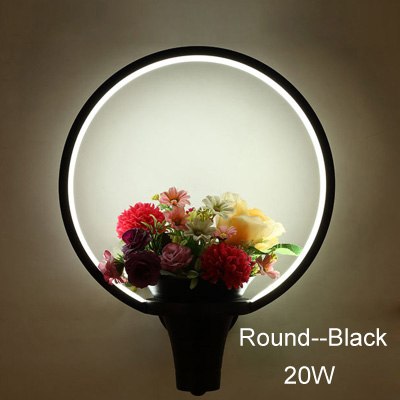 Wall Lamps white black color LED indoor art flower basket  for living room bedroom bedside aisle lamp wall lights  home deco