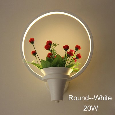 Wall Lamps white black color LED indoor art flower basket  for living room bedroom bedside aisle lamp wall lights  home deco
