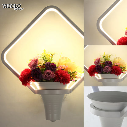 Wall Lamps white black color LED indoor art flower basket  for living room bedroom bedside aisle lamp wall lights  home deco