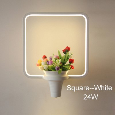 Wall Lamps white black color LED indoor art flower basket  for living room bedroom bedside aisle lamp wall lights  home deco