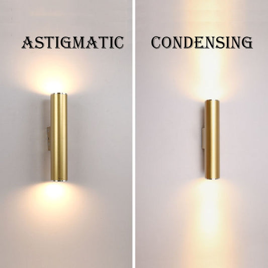 Wall Light Gold Tube Design lights Plating Aluminium Cover LED Sconce Light Hallway Coffee Shop Indoor Up and Down Light