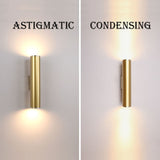 Wall Light Gold Tube Design lights Plating Aluminium Cover LED Sconce Light Hallway Coffee Shop Indoor Up and Down Light