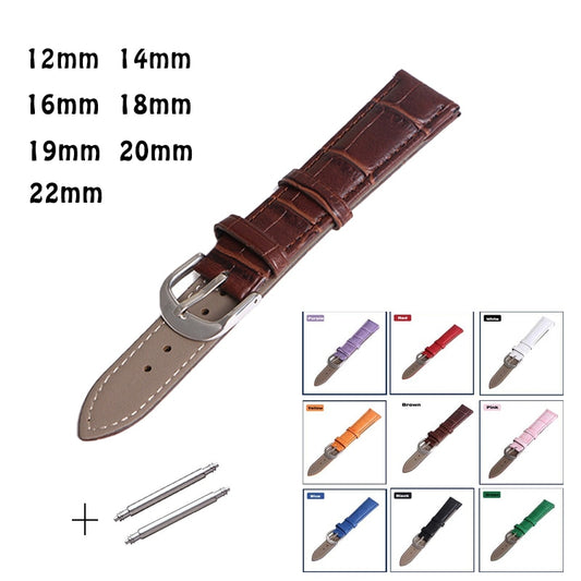 Watch Band Genuine Leather straps Watchbands 12mm 18mm 20mm 14mm 16mm 19mm 22mm watch accessories men Brown Black Belt band