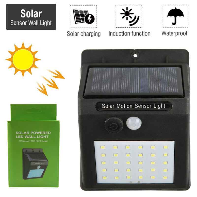 Waterproof 30 LED Solar Panel Power PIR Motion Sensor Wall Lamp Security Wireless Path Yard Garden Fence Night Light Outdoor