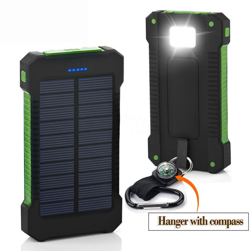 Waterproof Solar Power Bank Real 20000 mAh Dual USB External Polymer Battery Charger Outdoor Light Lamp Powerbank Ferisi