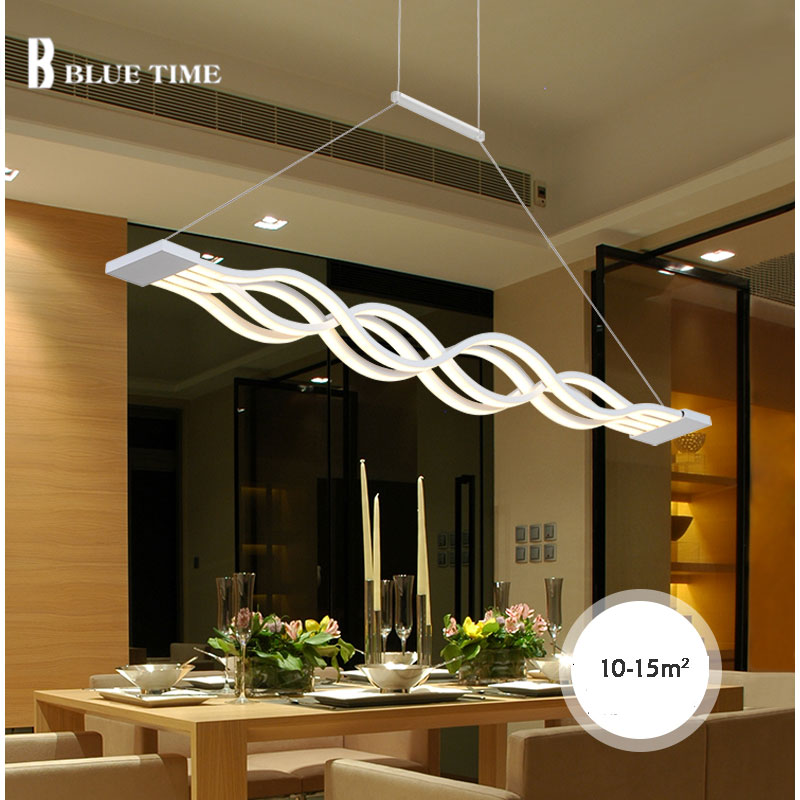 Wave design Chandelier for dinning room Black White chandelier lights modern chandelier led lighting AC 85-260V 100CM 120CM