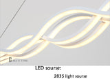 Wave design Chandelier for dinning room Black White chandelier lights modern chandelier led lighting AC 85-260V 100CM 120CM