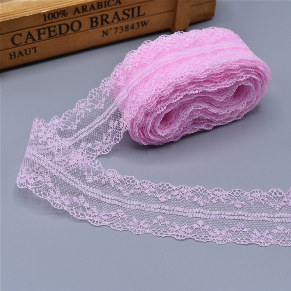 Wholesale 10Yards Beautiful Lace Ribbon 40MM Wide White african lace fabric embroidered lace trim trimmings for sewing DIY