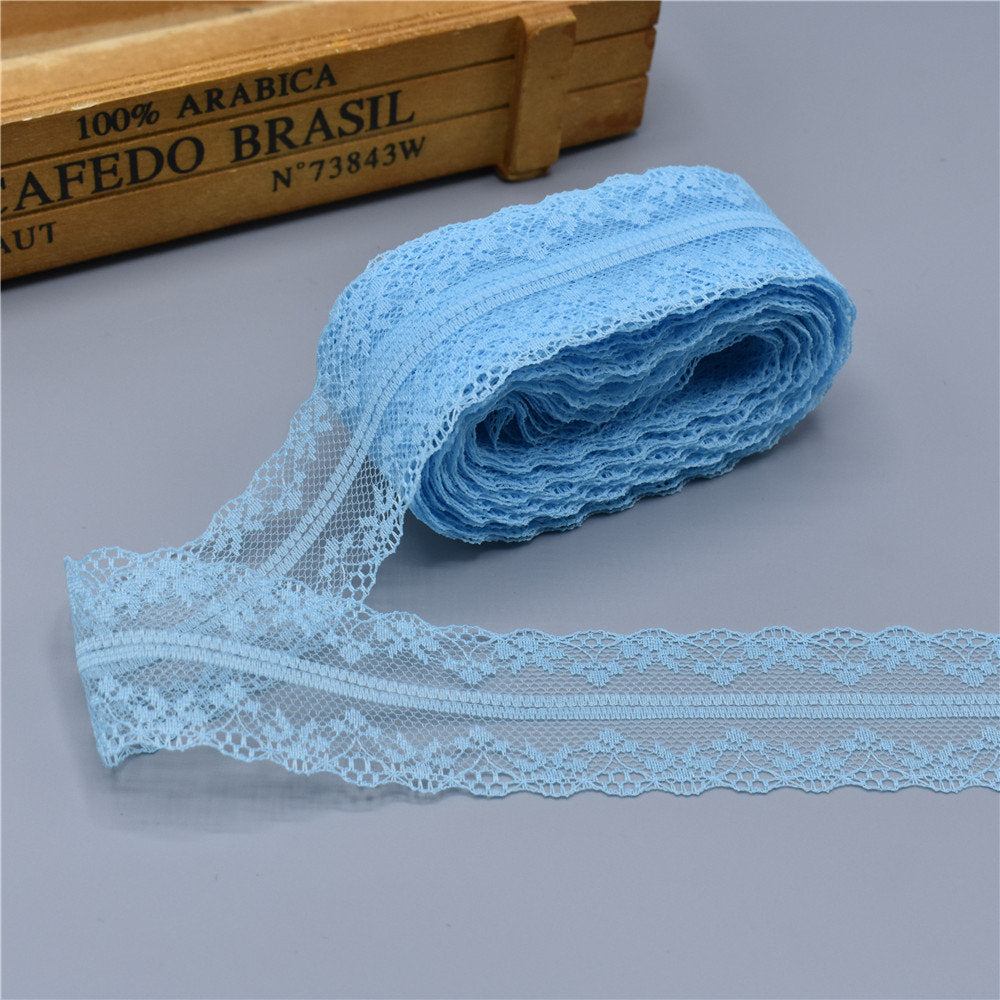 Wholesale 10Yards Beautiful Lace Ribbon 40MM Wide White african lace fabric embroidered lace trim trimmings for sewing DIY