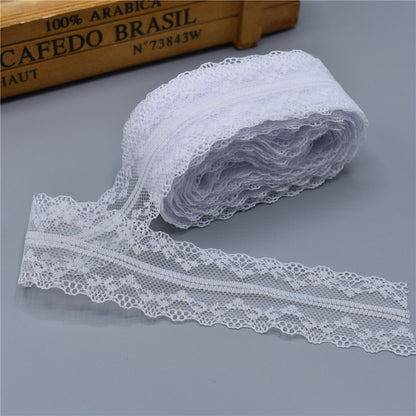 Wholesale 10Yards Beautiful Lace Ribbon 40MM Wide White african lace fabric embroidered lace trim trimmings for sewing DIY