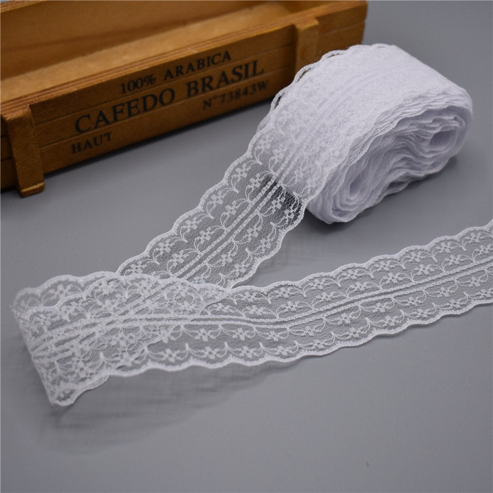 Wholesale Beautiful 10Yards Lace Ribbon 45MM wide african lace fabric lace trim white lace embroidered trim trimmings for sewing