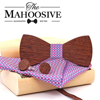 Wholesale Mahoosive Wood Bow Tie Mens Butterfly Cravat Party Ties For Men Wooden Bow Ties Gravatas Corbatas Special Link