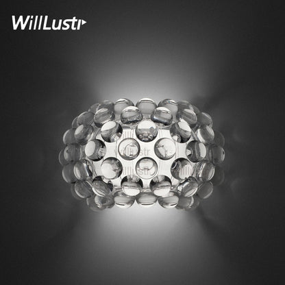 Willlustr Modern Design Light Wall Sconce Acrylic Ball Lighting replica Foscarini Caboche Wall Lamp LED R7S bulb clear gold bead