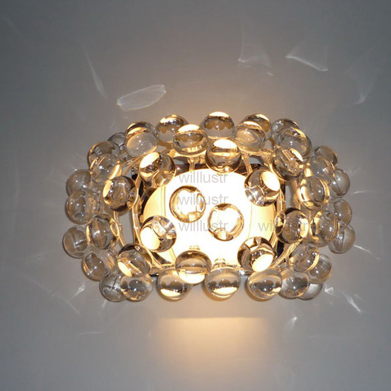 Willlustr Modern Design Light Wall Sconce Acrylic Ball Lighting replica Foscarini Caboche Wall Lamp LED R7S bulb clear gold bead