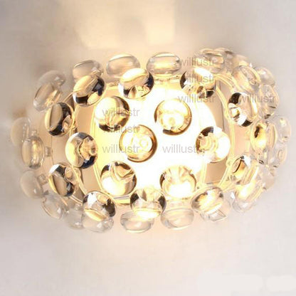 Willlustr Modern Design Light Wall Sconce Acrylic Ball Lighting replica Foscarini Caboche Wall Lamp LED R7S bulb clear gold bead