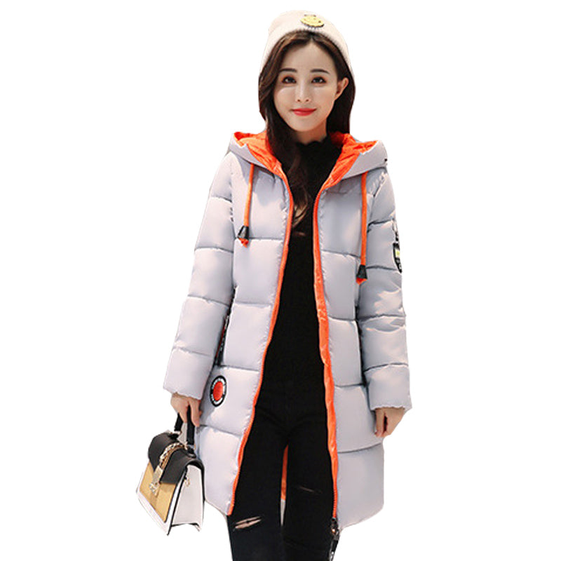 Winter Coat Women Slim Outwear Medium-Long Wadded Jacket Thick Hooded Cotton Fleece Warm Cotton Parkas