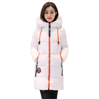 Winter Coat Women Slim Outwear Medium-Long Wadded Jacket Thick Hooded Cotton Fleece Warm Cotton Parkas