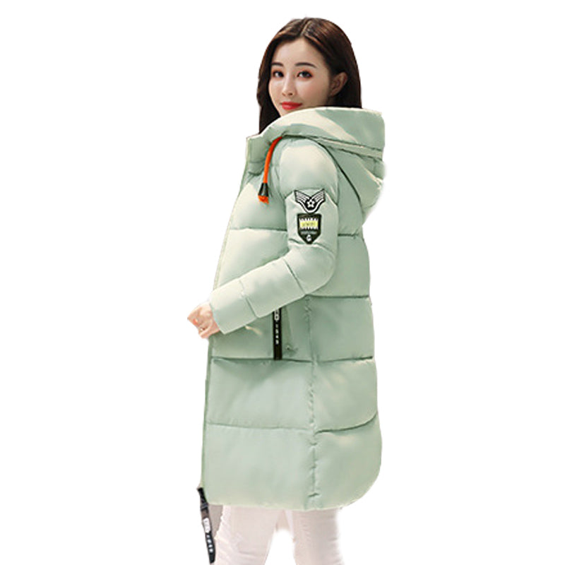 Winter Coat Women Slim Outwear Medium-Long Wadded Jacket Thick Hooded Cotton Fleece Warm Cotton Parkas