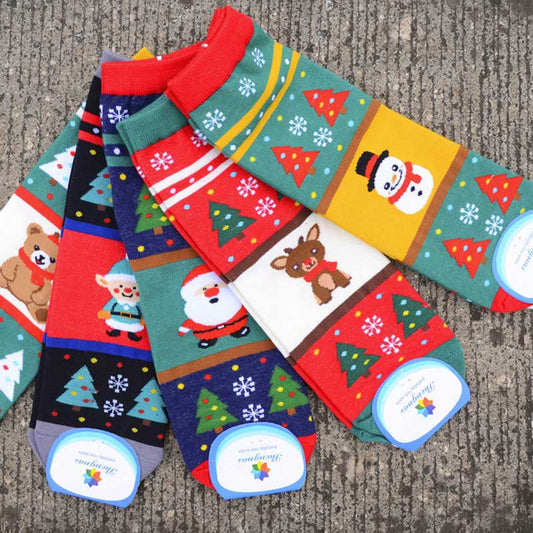 Winter Crew Christmas Funny Cotton Socks Harujuku Emoji Santa Snowman Funny Female Art socks Christmas Gift Happy Cotton Socks