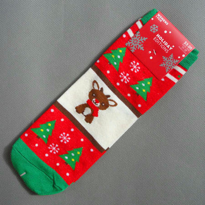 Winter Crew Christmas Funny Cotton Socks Harujuku Emoji Santa Snowman Funny Female Art socks Christmas Gift Happy Cotton Socks