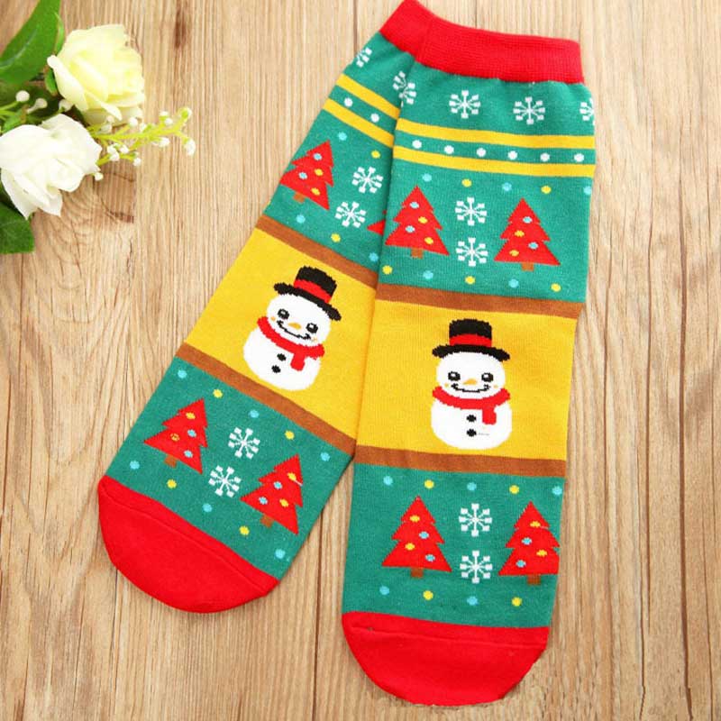 Winter Crew Christmas Funny Cotton Socks Harujuku Emoji Santa Snowman Funny Female Art socks Christmas Gift Happy Cotton Socks