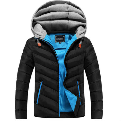 Winter Jacket Men Hat Detachable Warm Coat Cotton-Padded Outwear Mens Coats Jackets Hooded Collar Slim Clothes Thick Parkas X327