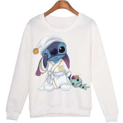 Winter Students Cartoon Stitch Moleton Hoodies Tops Harajuku Sweatshirt Women Sudaderas Mujer 2015 WMH39