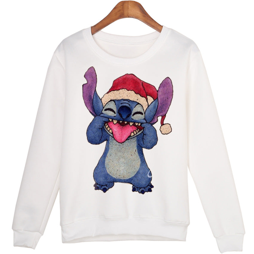 Winter Students Cartoon Stitch Moleton Hoodies Tops Harajuku Sweatshirt Women Sudaderas Mujer 2015 WMH39