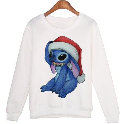 Winter Students Cartoon Stitch Moleton Hoodies Tops Harajuku Sweatshirt Women Sudaderas Mujer 2015 WMH39