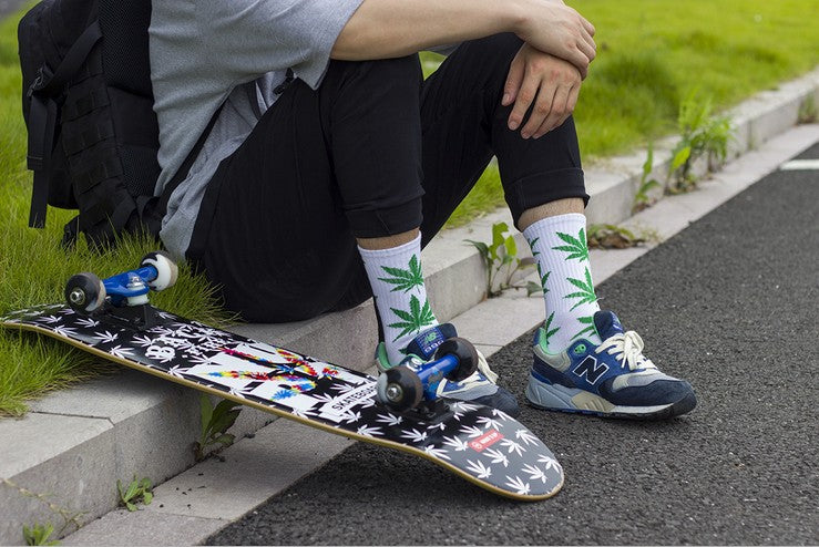 Winter high Quality Harajuku chaussette Style Weed Socks For Women Men's Cotton Hip Hop Socks Man Meias Mens Calcetines