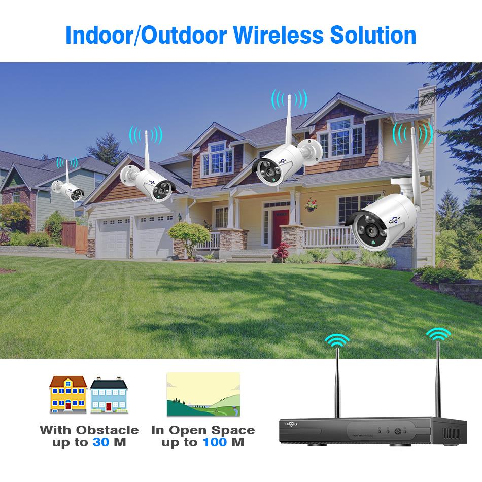 Wireless CCTV System 1080P 1TB HDD 2MP 4CH NVR IP IR-CUT outdoor CCTV Camera IP Security System video Surveillance Kit hiseeu