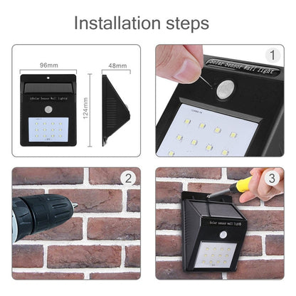 Wireless Security Motion Sensor Solar Night Lights 2835 8 12 20 46 LEDs Bright and Waterproof for Outdoor Garden Wall