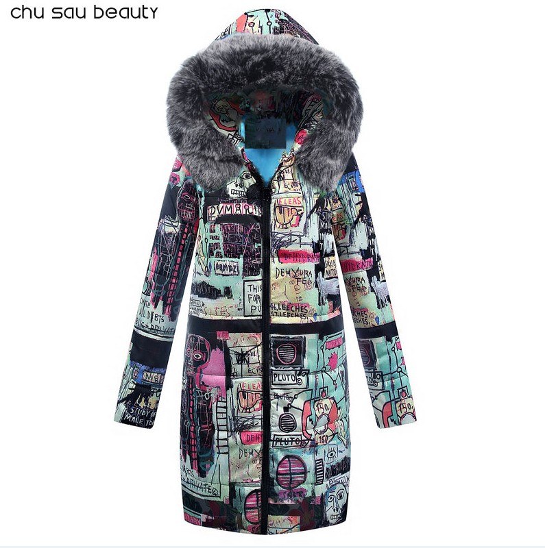 Women Parka Fashion Fur  Autumn Winter Warm Jackets Women  Collar Coats Long Parkas Hoodies Office Lady Cotton Plus Size