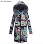 Women Parka Fashion Fur  Autumn Winter Warm Jackets Women  Collar Coats Long Parkas Hoodies Office Lady Cotton Plus Size