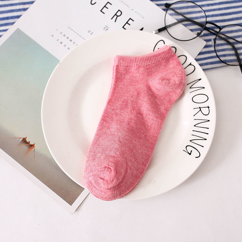 Women Socks Softable Pink Cute Socks Short White Black Socks Ankle Ladies Socks