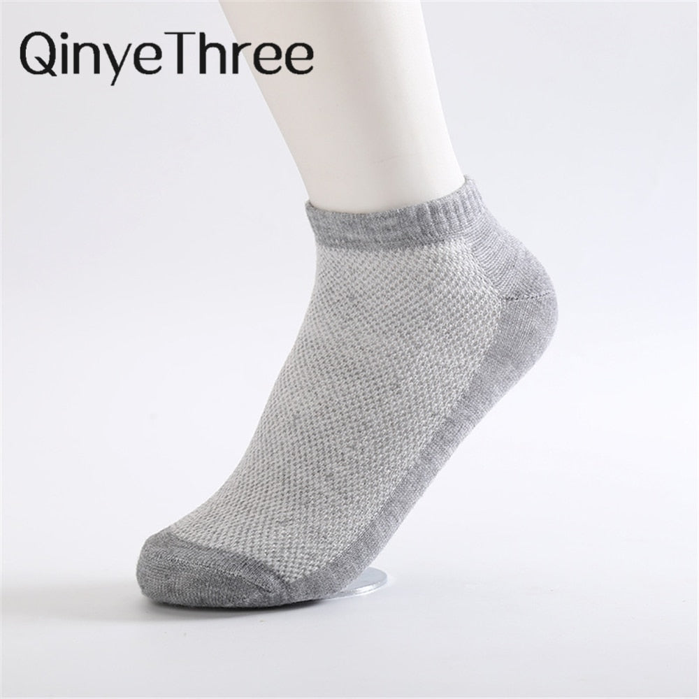 Women Soft Breathable Cotton Socks Unisex Solid White Gray Black Socks Mesh Ankle Socks Thin Boat Summer Meias Couples' socks