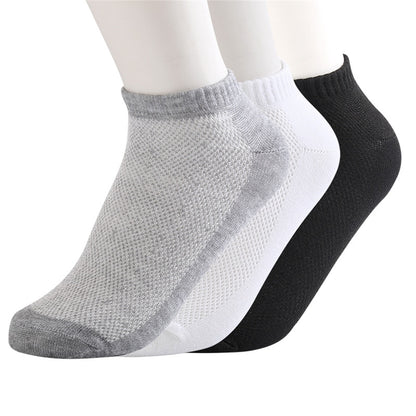 Women Soft Breathable Cotton Socks Unisex Solid White Gray Black Socks Mesh Ankle Socks Thin Boat Summer Meias Couples' socks