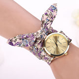 Women Watches Zegarek Damski Vogue Floral Strap Wristwatch Women's Jacquard Cloth Quartz Watch Dress Bracelet Relogio Feminino
