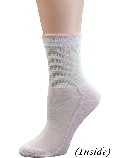 Women's 6 Pairs Bamboo Diabetic Ankle Socks with Non-Binding Top And Cushion Sole,L Size(Socks Size:9-11)