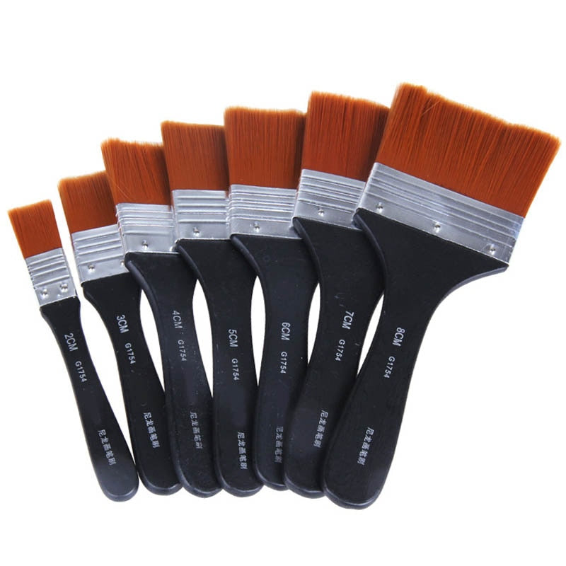 Wooden Acrylic Paint Brushes Nylon Oil Painting Brush Art Supplies Easy To Clean Art Paint Brushes Watercolor Oil Tool