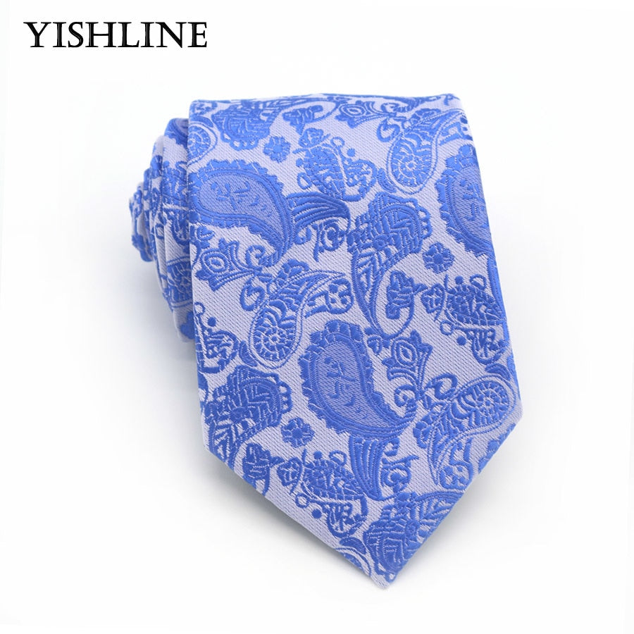 XKB 8CM Classic 100% Silk Men's Tie Fashion Neckties Blues Navy Blue Ties Geometric Men Cravat Business Wedding Party Gravatas