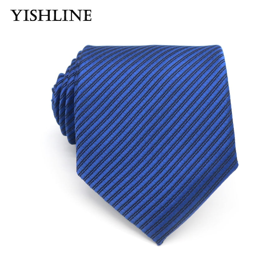 XKB 8CM Classic 100% Silk Men's Tie Fashion Neckties Blues Navy Blue Ties Geometric Men Cravat Business Wedding Party Gravatas