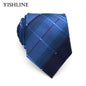 XKB 8CM Classic 100% Silk Men's Tie Fashion Neckties Blues Navy Blue Ties Geometric Men Cravat Business Wedding Party Gravatas