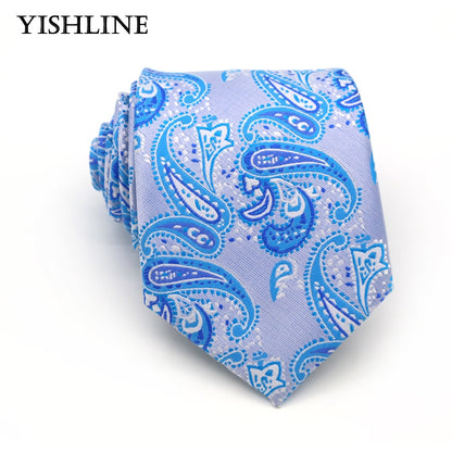 XKB 8CM Classic 100% Silk Men's Tie Fashion Neckties Blues Navy Blue Ties Geometric Men Cravat Business Wedding Party Gravatas