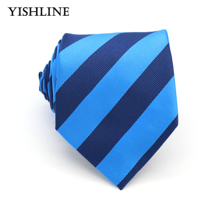 XKB 8CM Classic 100% Silk Men's Tie Fashion Neckties Blues Navy Blue Ties Geometric Men Cravat Business Wedding Party Gravatas